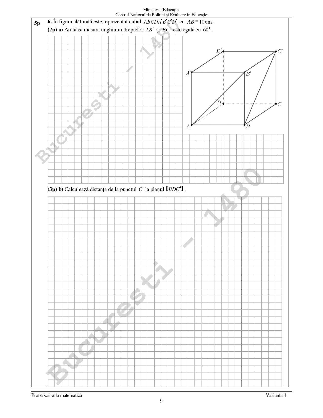 Subiecte Evaluare Națională la Matematică 2023. Ce a picat la examenul de capacitate din acest an / FOTO