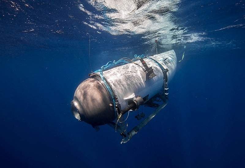 Submarinul OceanGate în ocean