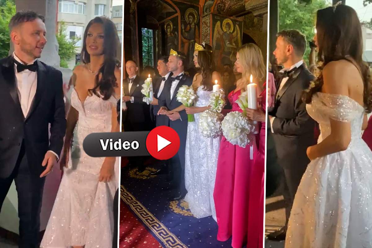 Cum arată Cristina Spătar în rochia de mireasă. Vedeta a ajuns la biserică pentru cununia religioasă / VIDEO