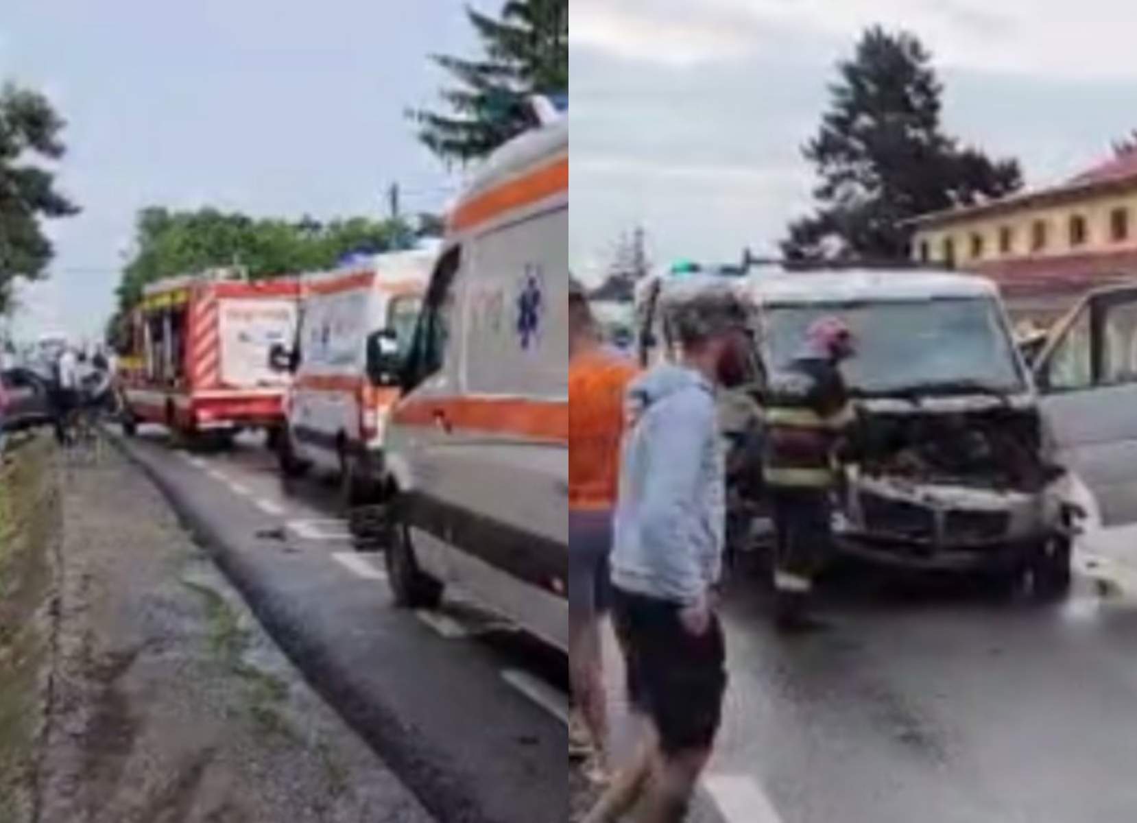 colaj din doua poze cu accidentul din suceava