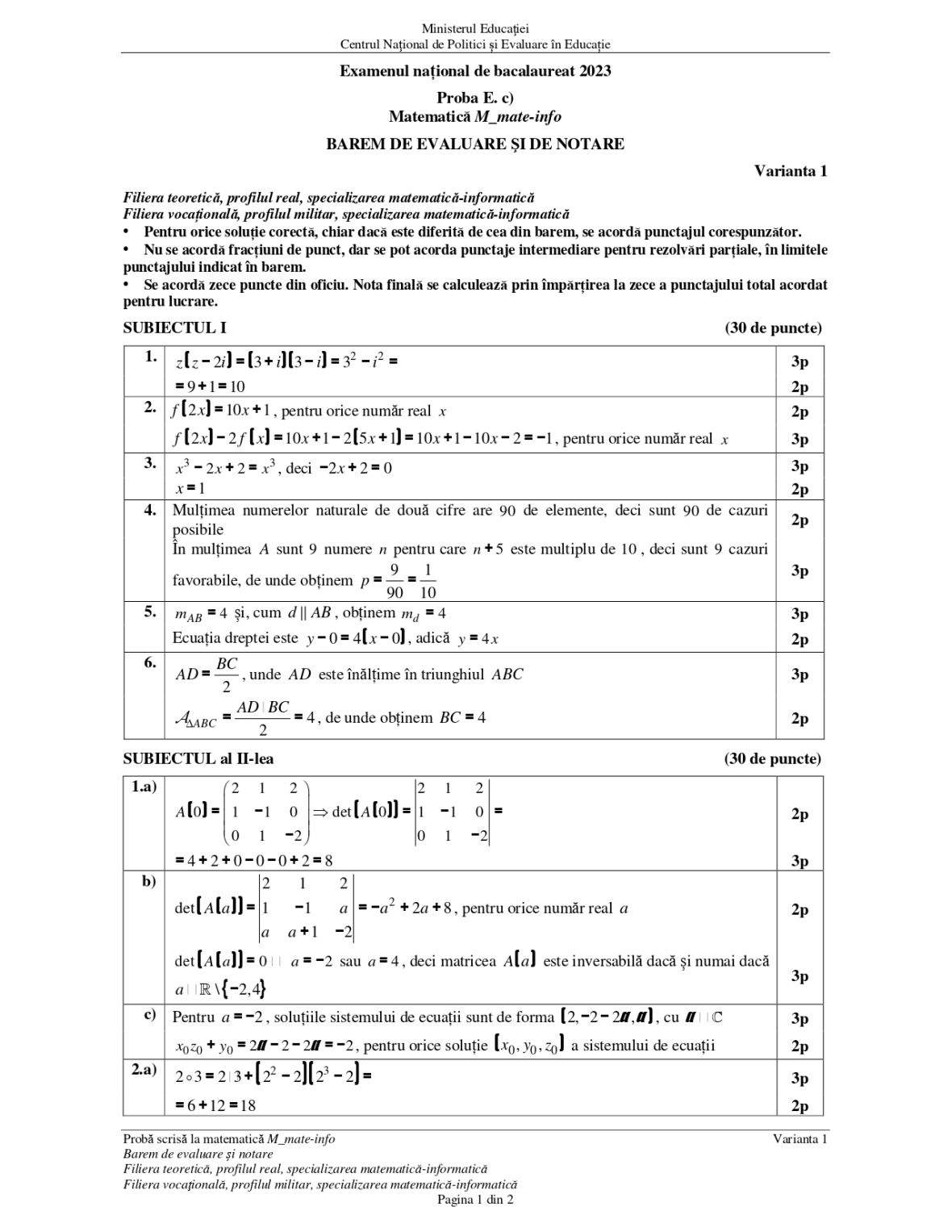 Bacalaureat 2023. Baremele de corectare de la Istorie și Matematică au fost publicate / FOTO
