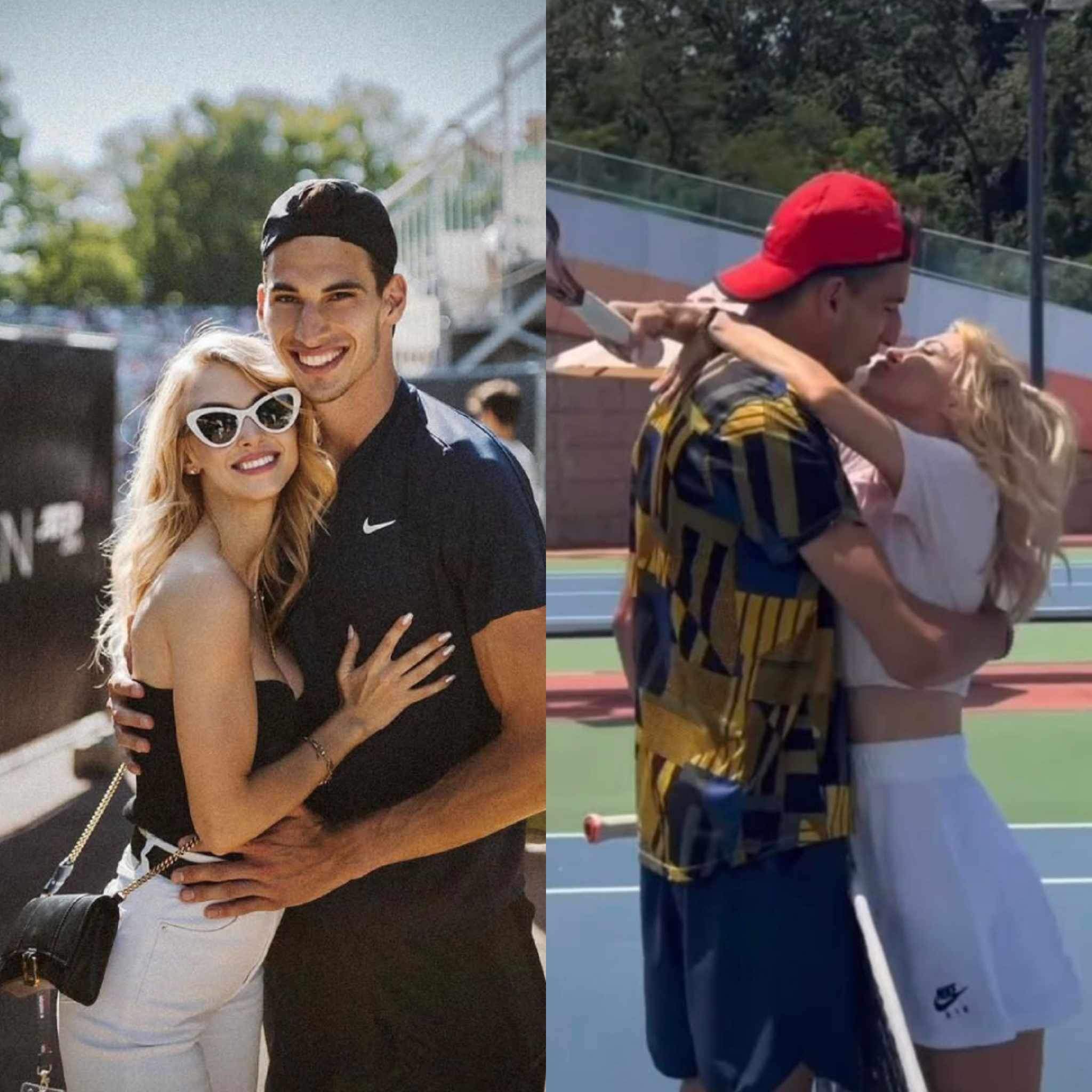 Andreea Bălan și Victor Cornea, împreună pe terenul de tenis. Cântăreața ia lecții de la iubitul ei / VIDEO