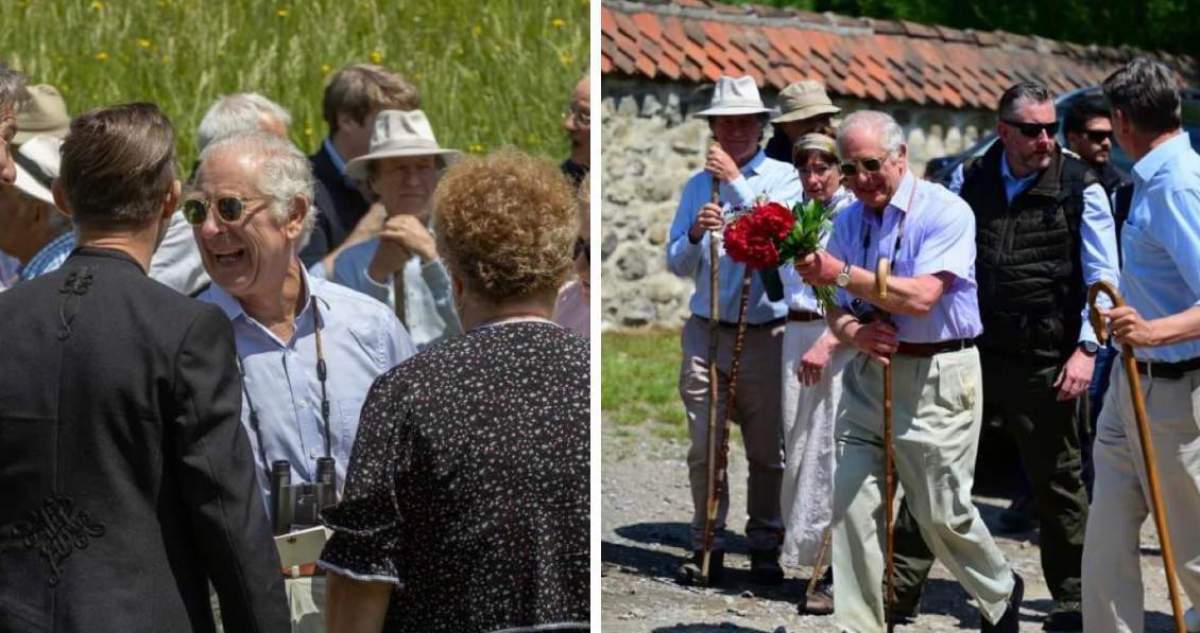 Colaj Regele Charles al III-lea, înconjurat de zeci de localnici la picnicul de la Valea Zălanului