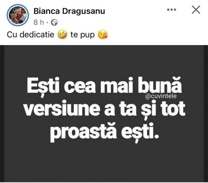 Bianca Drăgușanu: "Tot proastă ești!”. Cui îi transmite vedeta o nouă “înțepătură” / FOTO