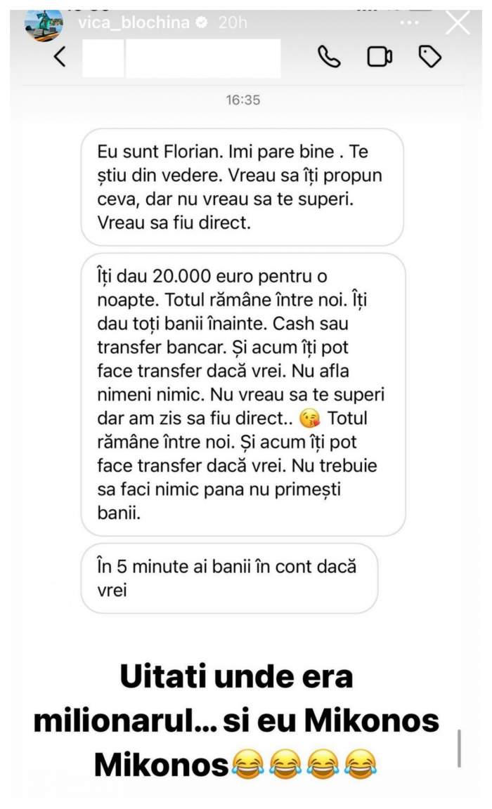 Propunere indecentă de la un fan pentru Vica Blochina. Ce sumă i-a oferit bărbatul pentru a petrece noaptea cu el. Cum a reacționat blondina: ”Uitați milionarul”