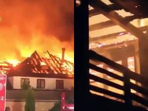 Incendiu devastator la Mănăstirea Turnu din Prahova. Flăcările au distrus chiliile și casa parohială: ”Mi-a spus să ne pregătim” / VIDEO