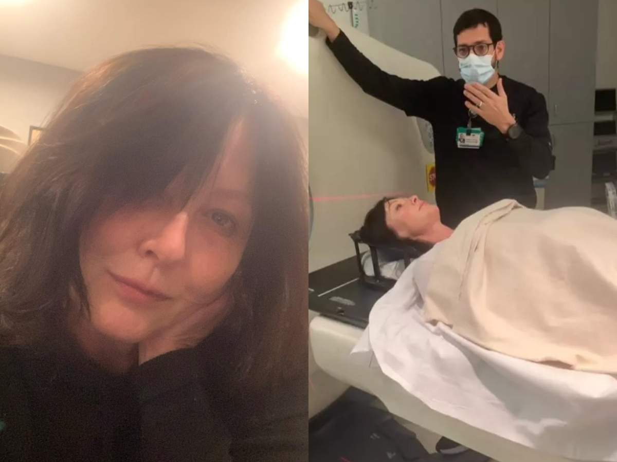 Colaj Shannen Doherty selfie și la medic