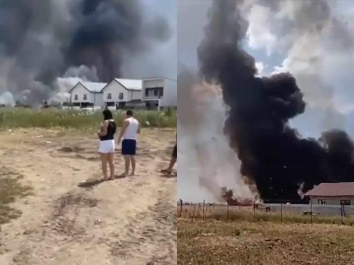 imagini de la incendiul din Bragadiru