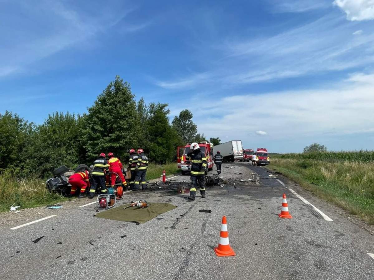 Celălalt șofer a fost transportat la spital cu răni. Imagine de la locul accidentului din Suceava