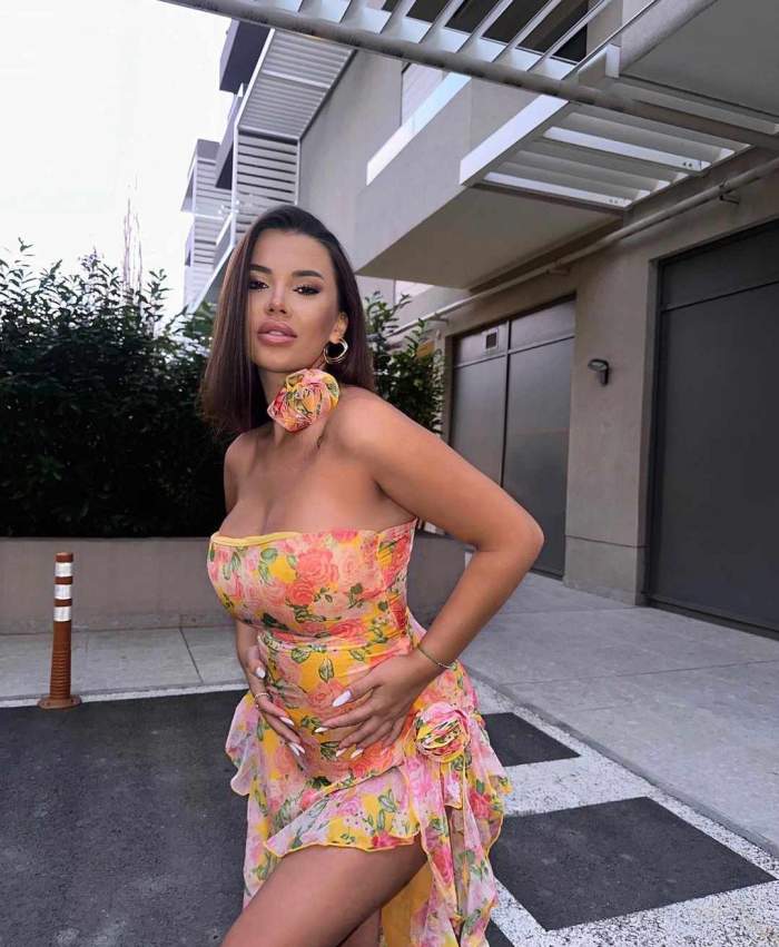 Andra Volos, noi imagini cu burtica de gravidă! Iubita lui Lele nu a renunțat la hainele sexy / FOTO