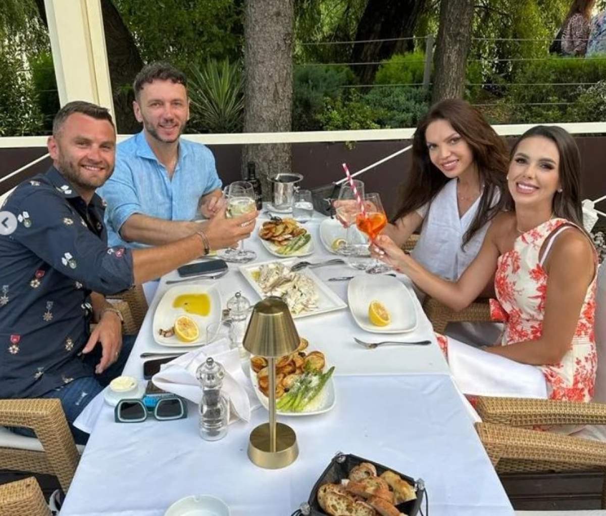 foto cu georgiana lobont si cristina spatar cu sotii lor la masa