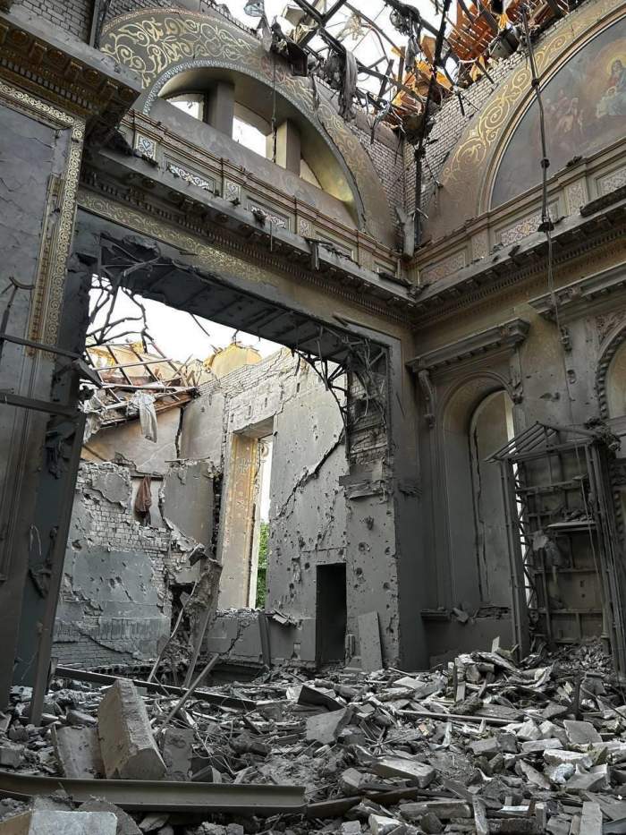 Imagini dureroase cu Catedrala Ortodoxă din Odesa, după ce a fost distrusă de ruși: „Va exista cu siguranță o răzbunare față de teroriști” / FOTO