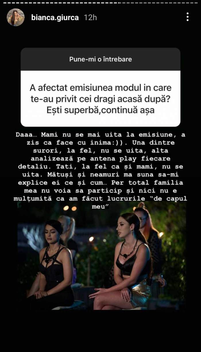 Ce părere are familia Biancăi Giurcă despre participarea ei la Insula Iubirii. Cum o privesc cei dragi ei acum / FOTO