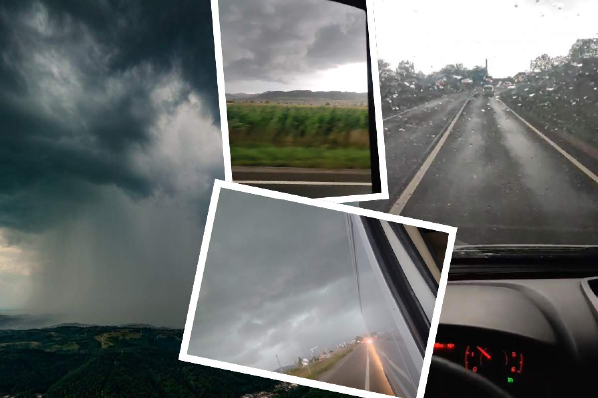 Imagini șocante din Sighișoara! Șoferii, obligați să tragă dubele pe dreapta din cauza furtunii! Mașinile, mutate de vânt: ,,Zici că e sfârșitul lumii” / VIDEO