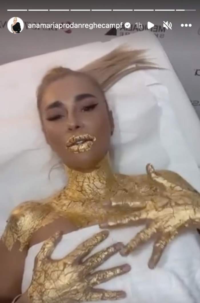 Anamaria Prodan, „îmbrăcată” în aur de 24K! Pentru ce tratament a optat sexy impresara de această dată: „Sunt foarte fericită!” / FOTO