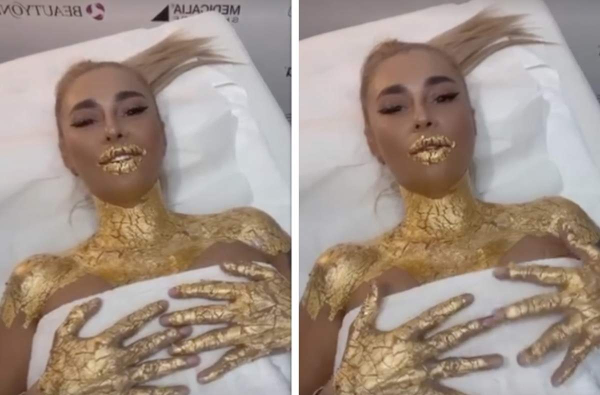 Anamaria Prodan, „îmbrăcată” în aur de 24K! Pentru ce tratament a optat sexy impresara de această dată