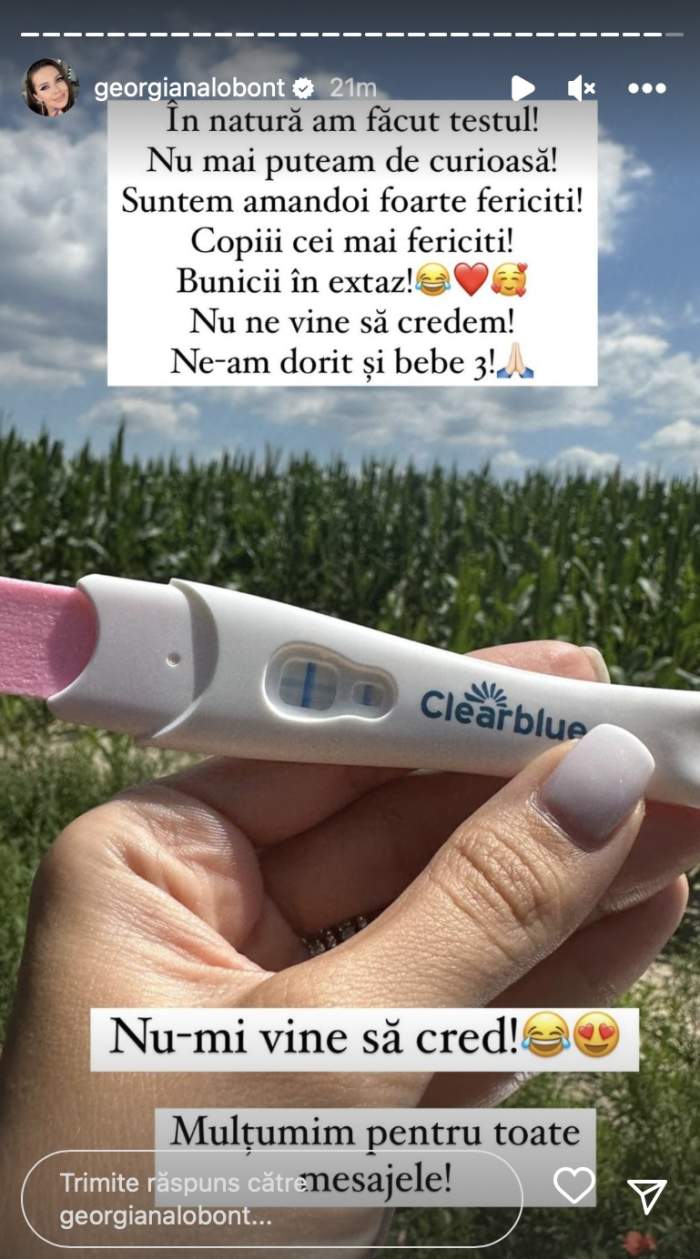 Georgiana Lobonț e însărcinată! Artista a făcut anunțul momentului: „Nu îmi vine să cred!”