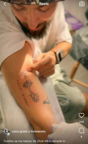 Cucu de la Noaptea Târziu a împlinit 30 de ani. Artistul și-a tatuat colegii de trupă pe braț: "Emi, eu și Cuza” / FOTO