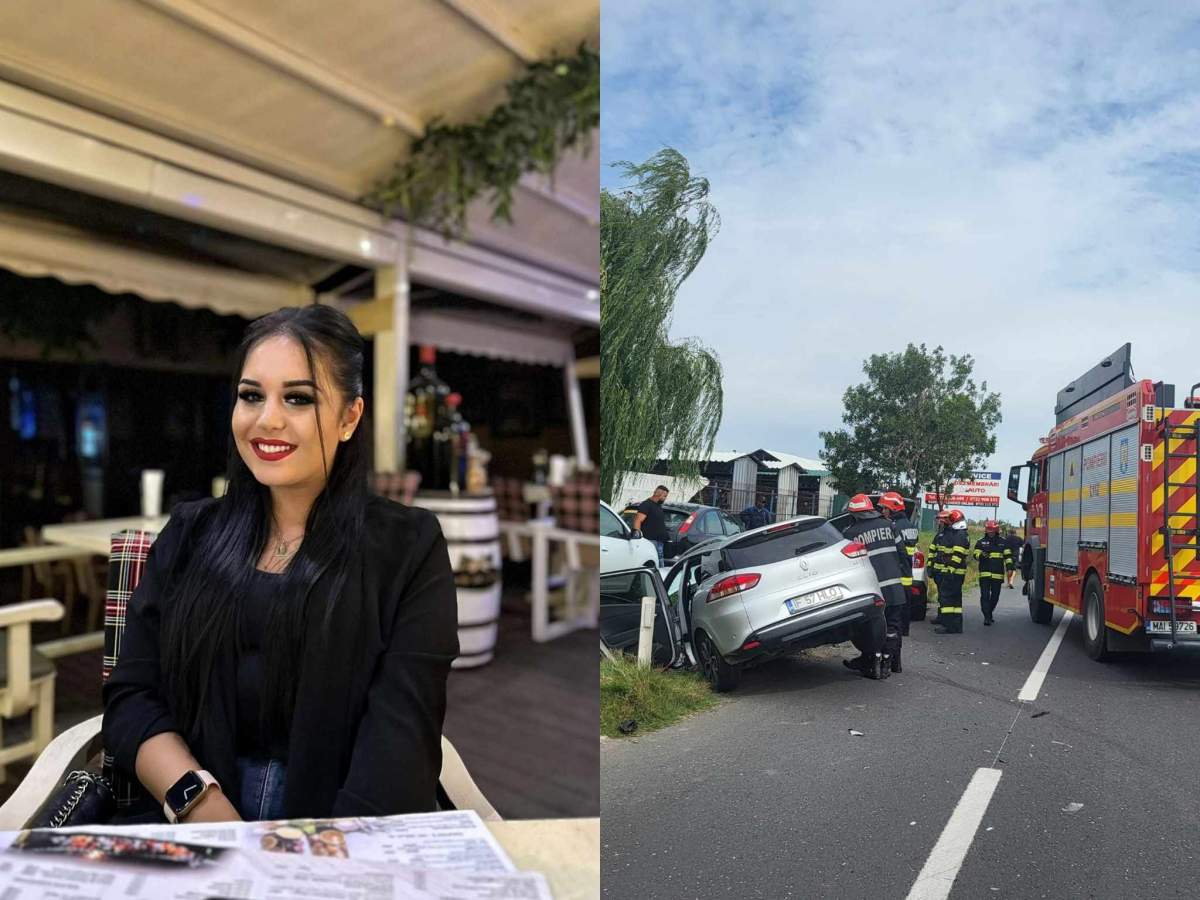 Bianca se afla pe scaunul din dreapta a mașinii. Bianca și imagine de la locul accidentului.