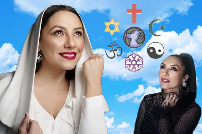 Machetă foto cu Andra Măruță și religia pe care artista o are