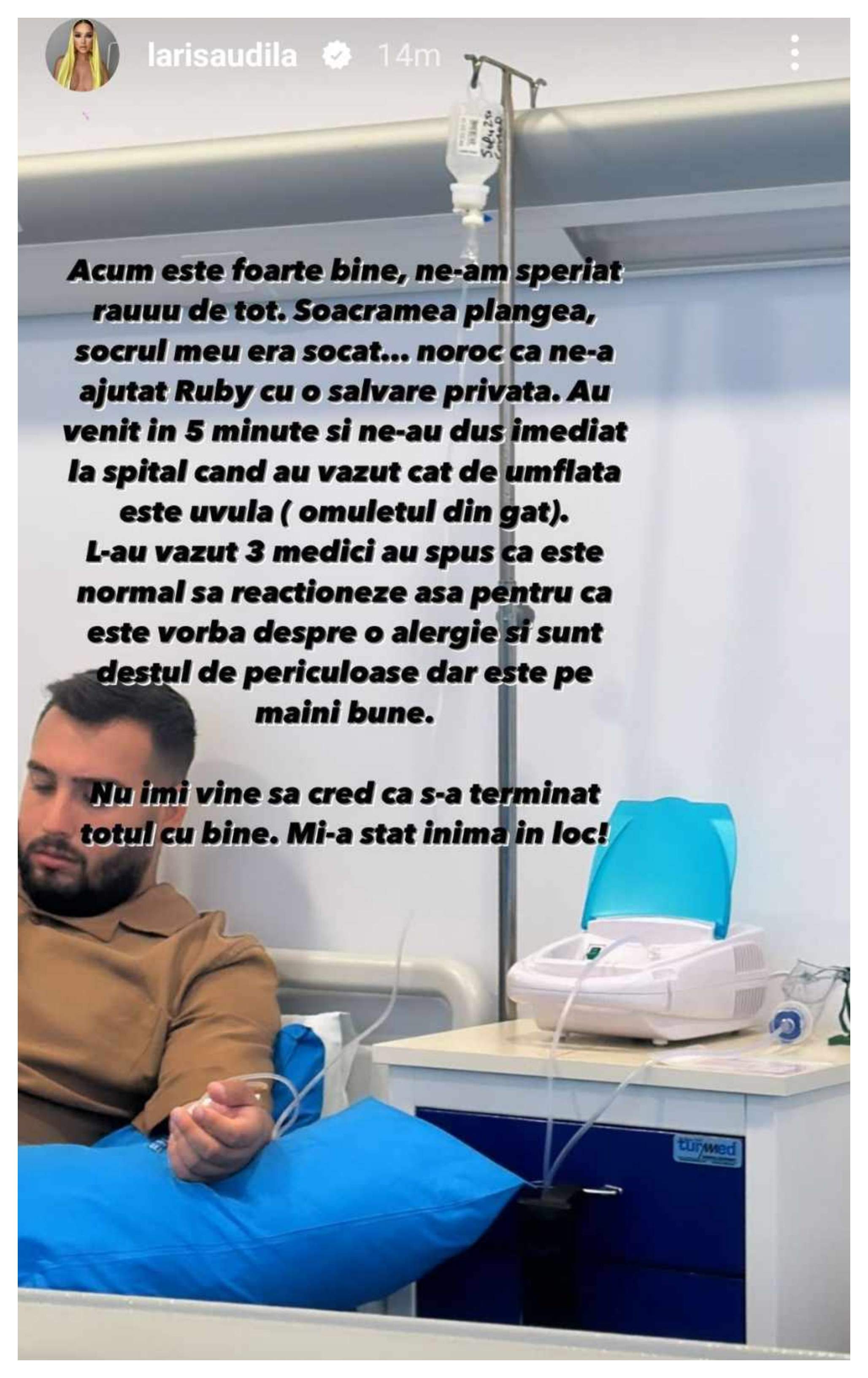 Soțul Larisei Udilă, de urgență la spital. Ce a pățit fostul fotbalist în vacanță: ”Momente teribile”