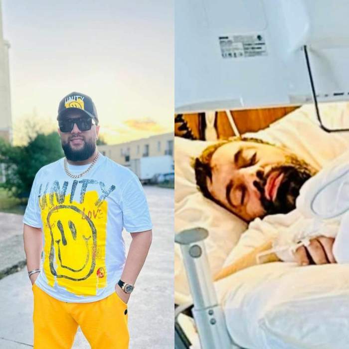 Colaj foto cu Tzancă Uraganu și Florin Salam pe patul de spital