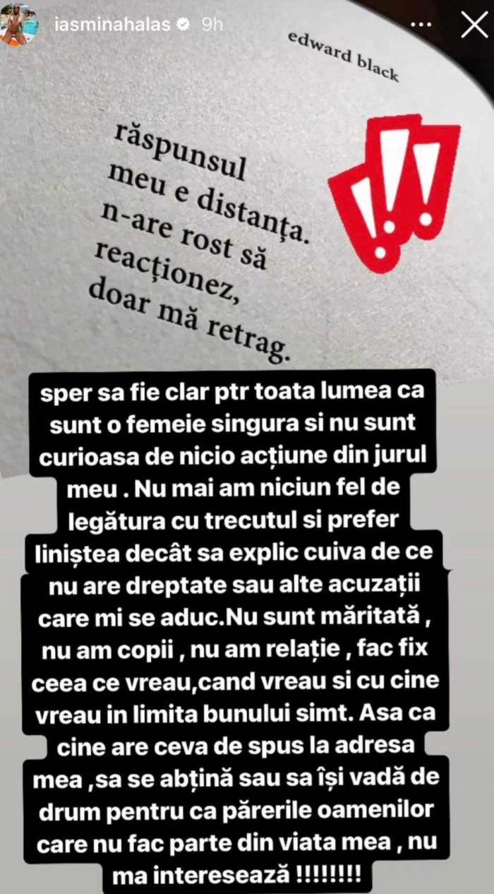 Iasmina Halas este din nou singură! Ce mesaj a transmis, după ce a fost surprinsă alături de fostul iubit: „Să fie clar!” / FOTO