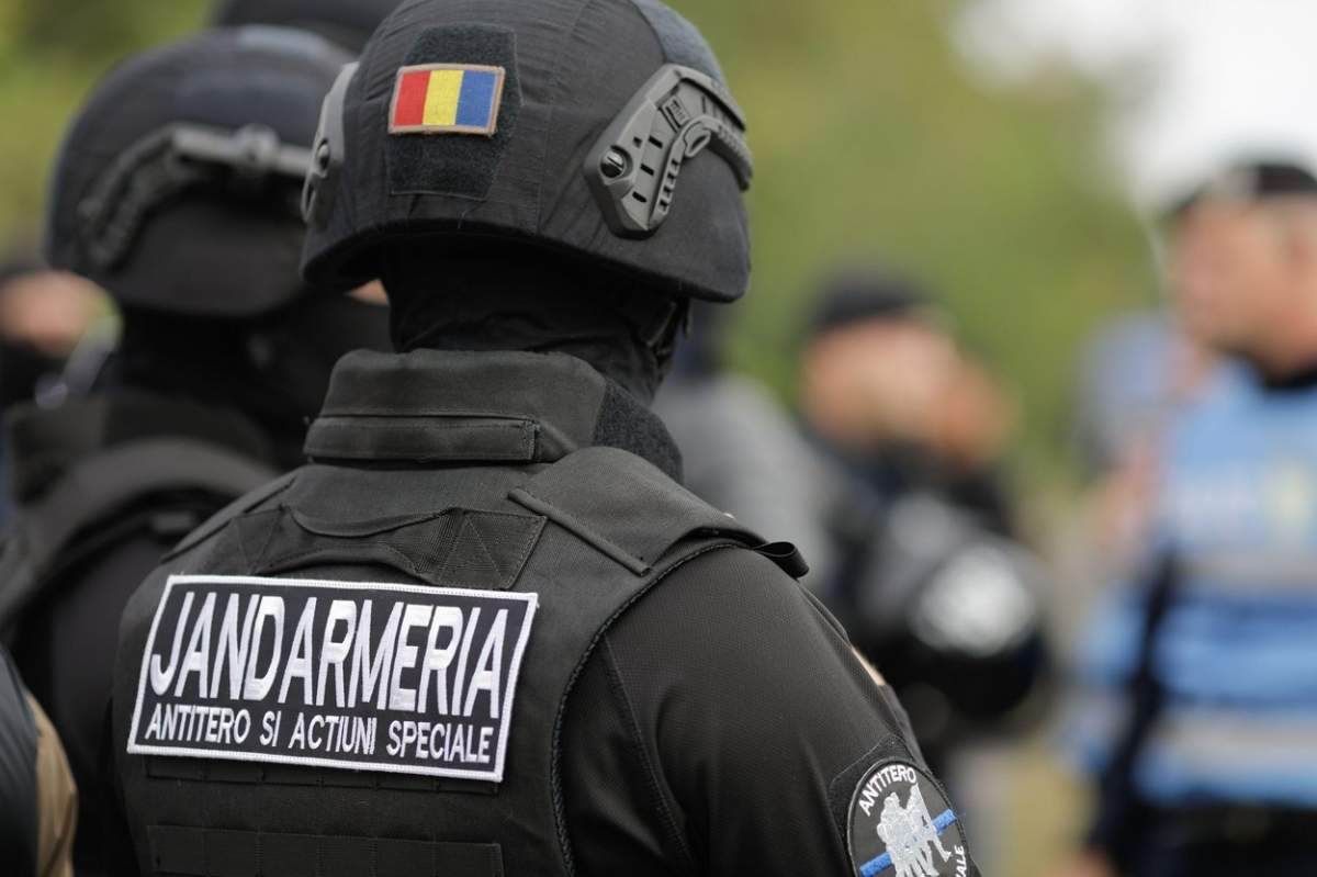 Sarulești, România - 22 septembrie 2022: Detalii cu brigada antiteroristă a jandarmilor români.