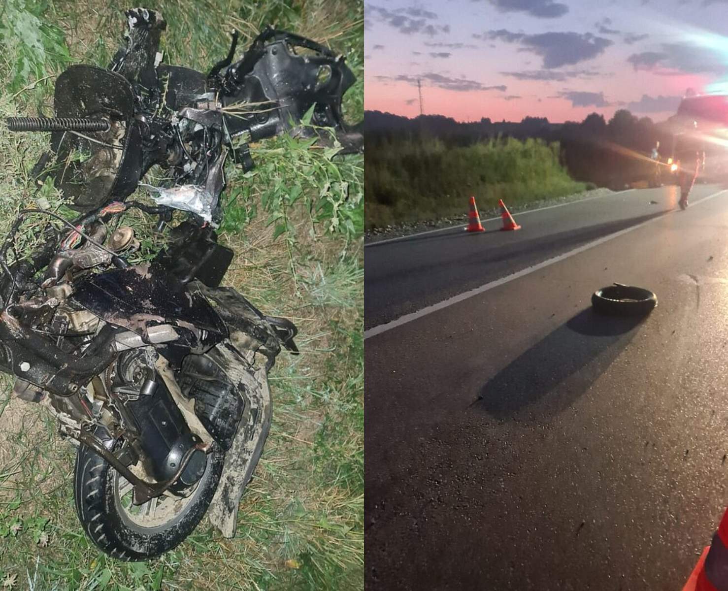 colaj din doua poze accident motocicleta suceava