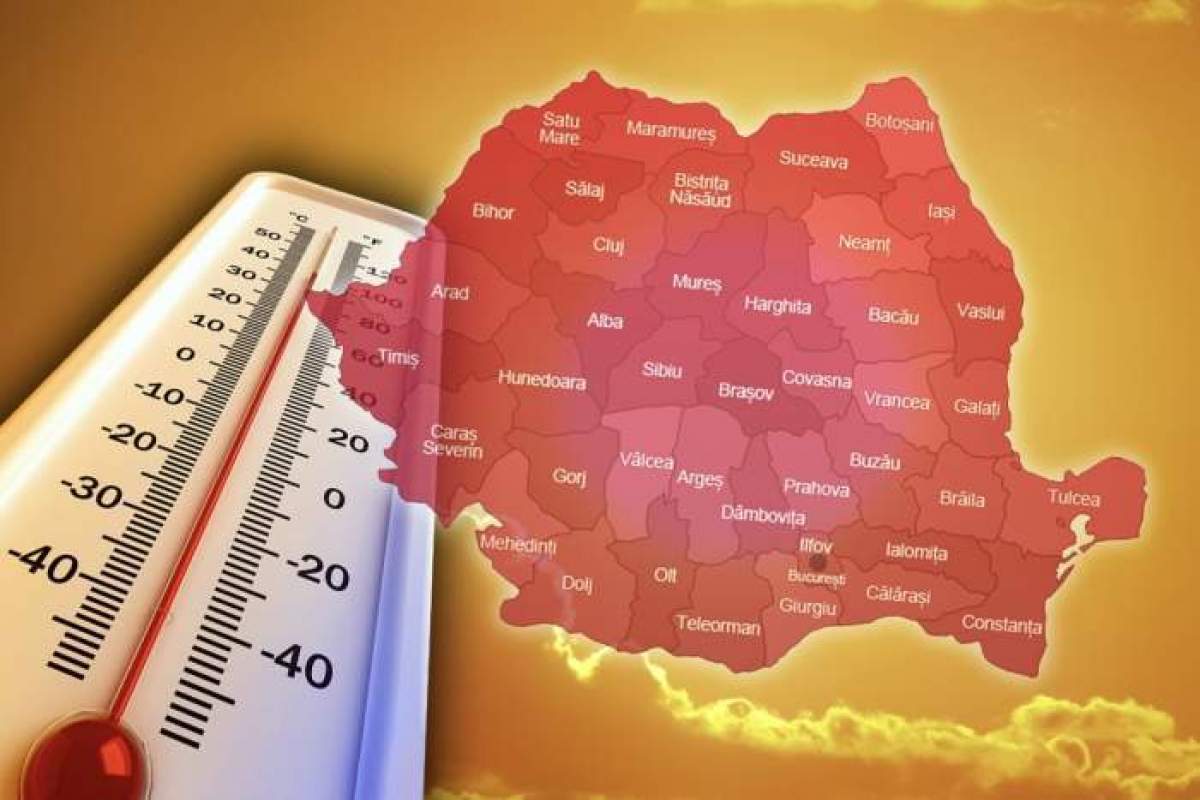 harta romaniei si termometru temperaturi scazute