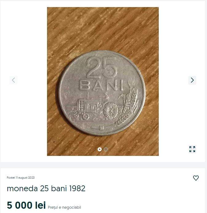 Moneda de 25 de bani din anul 1982 care valorează o avere. Prețul incredibil cu cât se vinde pe Internet / FOTO