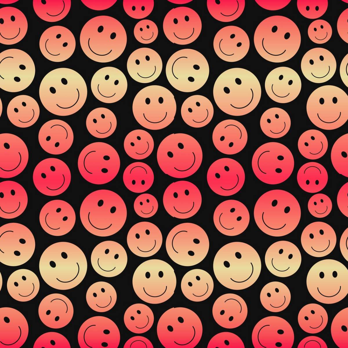 Roșu Galben Gradient Smiley Emojis Wave Pattern