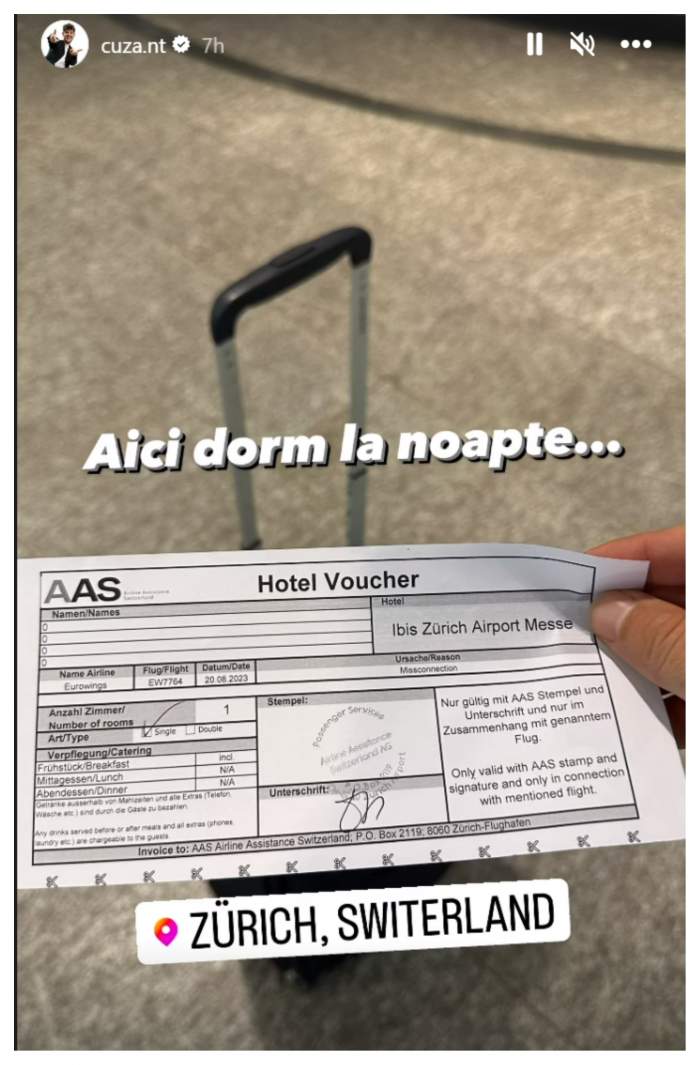 Cuza de la Noaptea Târziu, probleme in aeroport. Ce a pățit artistul la miezul nopții: “Aici…”