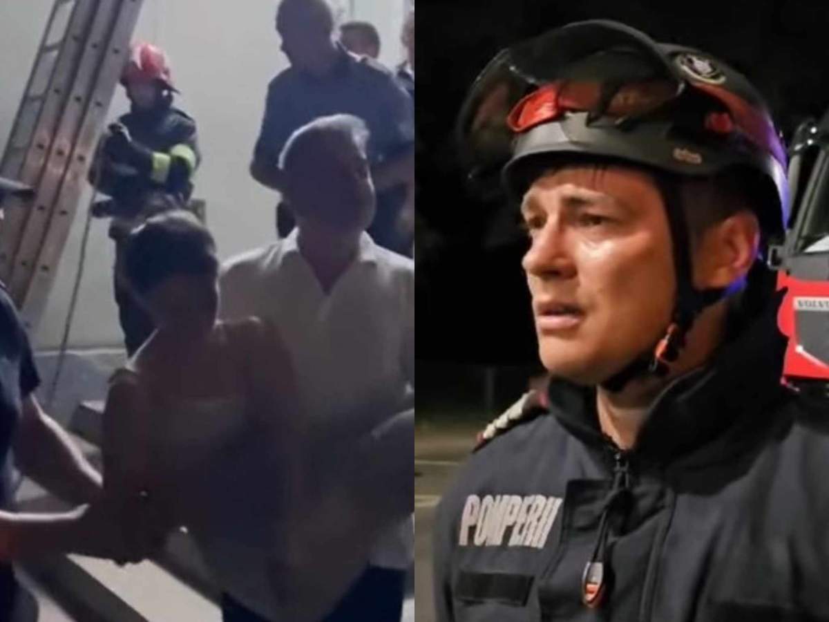 Pompierul a spus că femeia a riscat să recurgă la un gest extrem. pompier din Botoșani și femeia care i-a aruncat pe copii