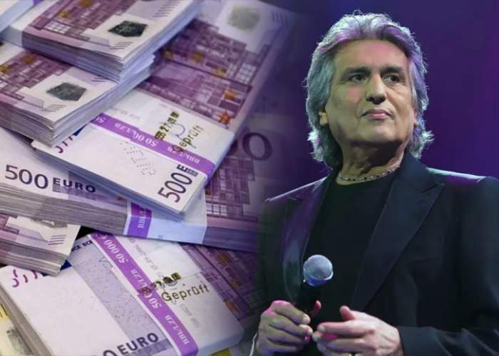 Colaj foto cu artistul italian Toto Cutugno și euro