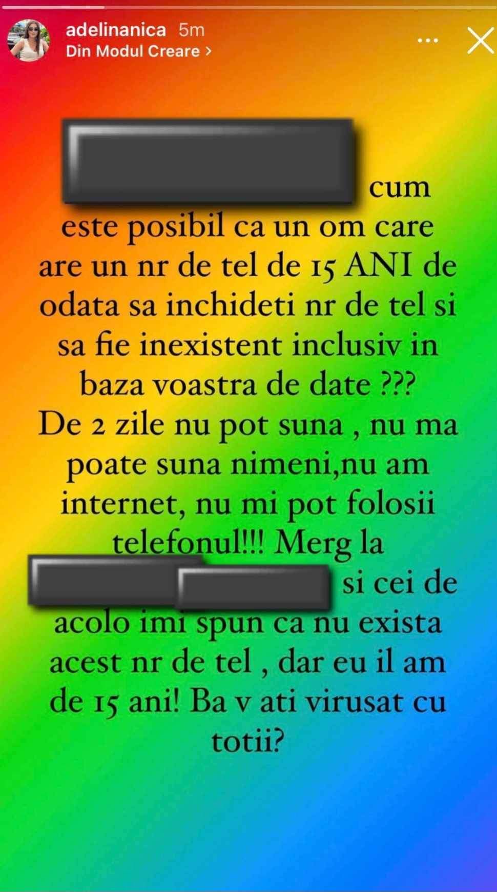 Adelina Nica, revoltată pe o firmă de telefonie. Ce i s-a întâmplat vedetei: „V-ați virusat cu toții” / FOTO