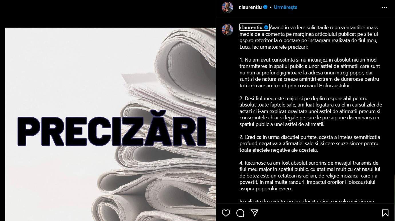 Laurențiu Reghecampf, reacție publică! Ce spune antrenorul despre scandalul în care este implicat fiul său, Luca: „Îmi cer cele mai sincere scuze”