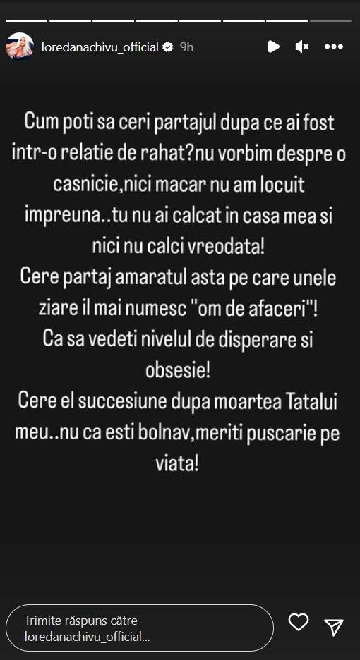 Loredana Chivu, la capătul puterilor după ce fostul iubit i-a deschis un proces pentru împărțirea averii familiei ei. Reacția blondinei: „De moartea lui tata nu te mai legai”