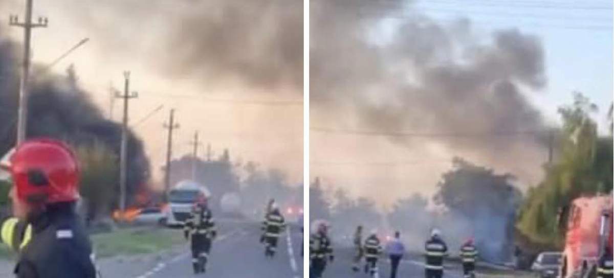 Momentul exploziei puternice de la staţia GPL Momentul exploziei puternice de la staţia GPL
