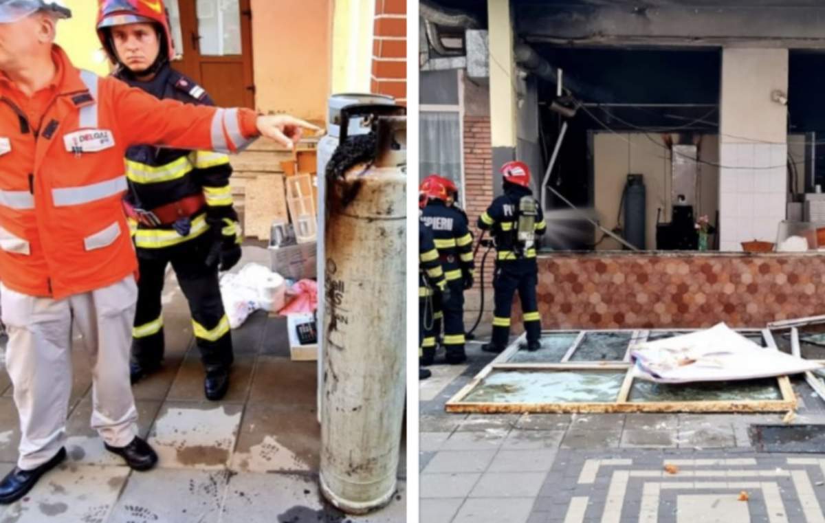 Alertă, luni dimineață, la un restaurant din Pașcani! Explozie urmată de incendiu din cauza a două butelii GPL. O persoană a fost rănită