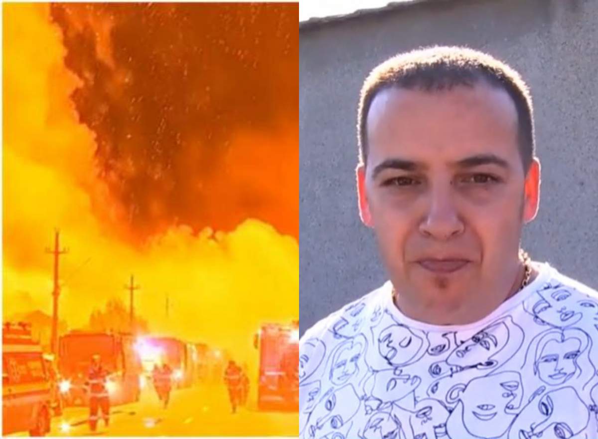 colaj din doua poze cu incendiu crevedia si fiul uneia dintre victime