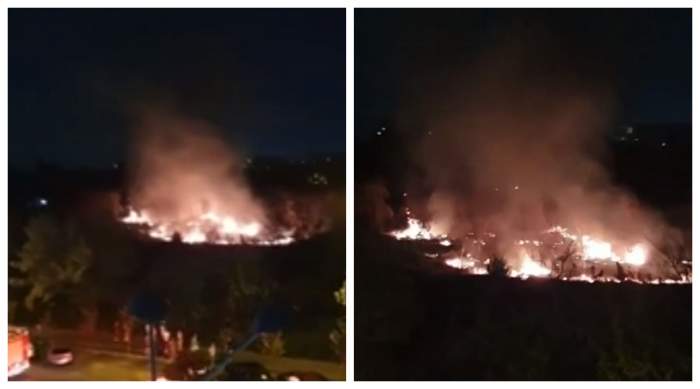 Incendiu puternic în parcul IOR din București. Mai multe autospeciale au sosit la fața locului