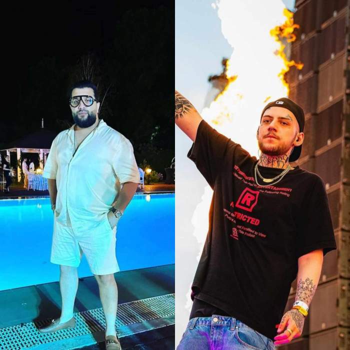 Colaj foto cu manelistul Tzancă Uraganu și rapper-ul Rava