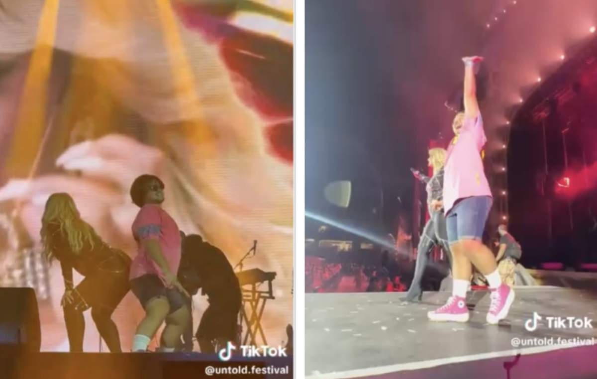 Bebe Rexha și fanul din Timișoara Bebe Rexha, show de zile mari la festivalul UNTOLD 2023! Artista a invitat pe scenă un tânăr din Timișoara, care a dansat alături de ea