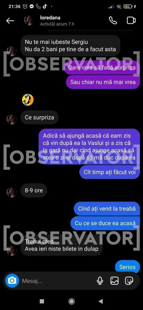 Conversații halucinante între criminala din Mangalia și iubitul victimei! Ce au discutat, la scurt timp după crimă: "Nu te mai iubește, Sergiu" / FOTO