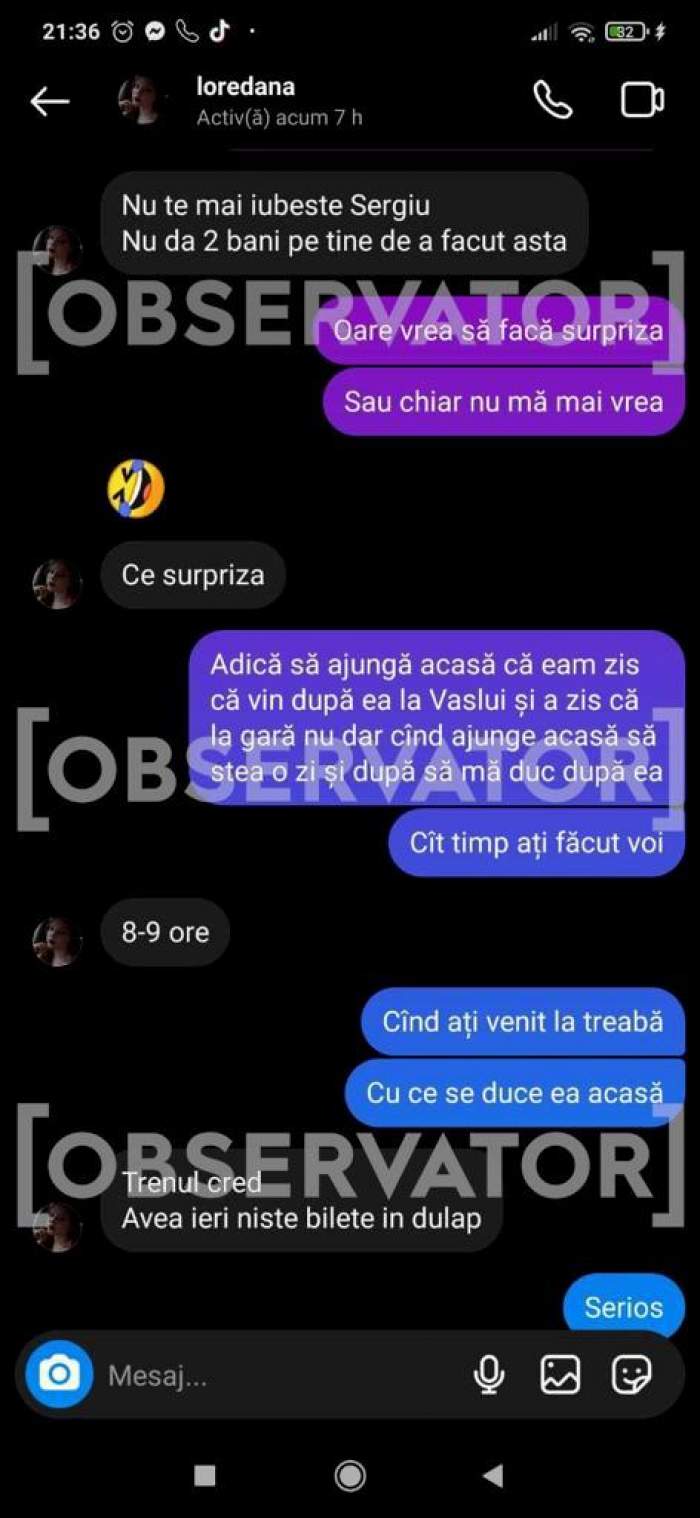 Conversații halucinante între criminala din Mangalia și iubitul victimei! Ce au discutat, la scurt timp după crimă: "Nu te mai iubește, Sergiu" / FOTO