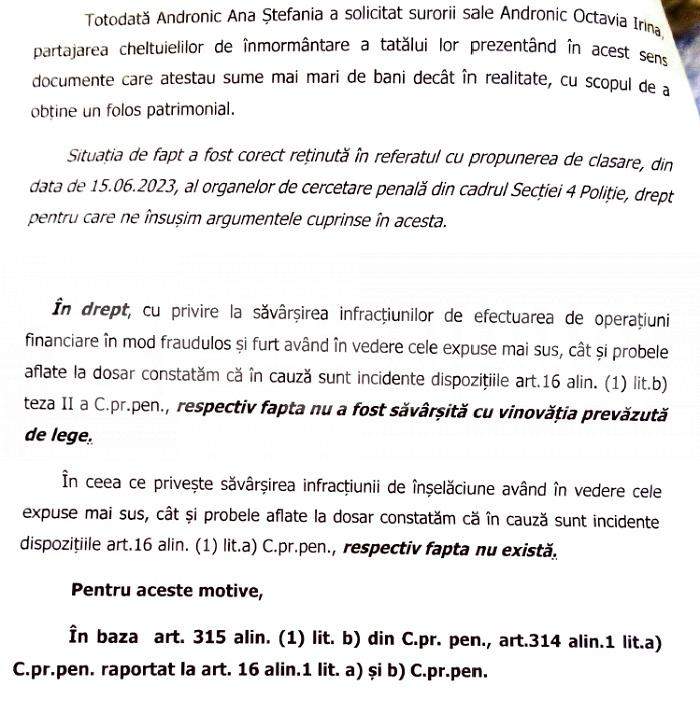 Urmașele regretatului ANDO, scandal penal, pe moștenire! Decizie incredibilă a anchetatorilor  / Șeful Parchetului Sectorului 1 zice că el nu este prim-procuror