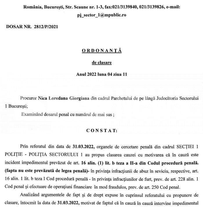 Urmașele regretatului ANDO, scandal penal, pe moștenire! Decizie incredibilă a anchetatorilor  / Șeful Parchetului Sectorului 1 zice că el nu este prim-procuror