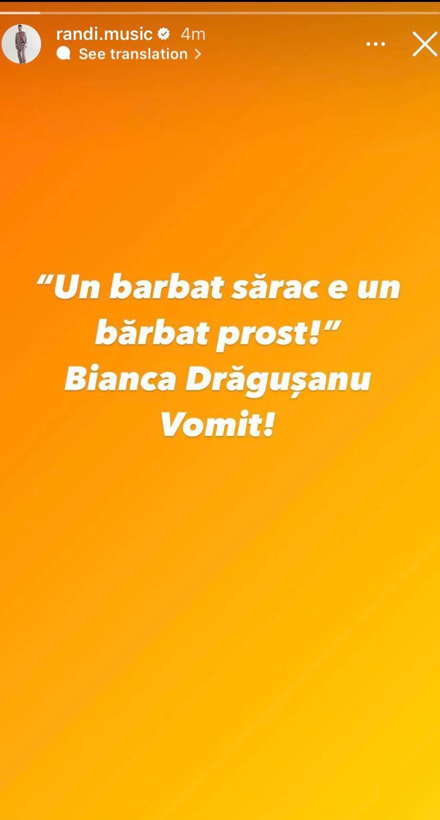 Randi, reacție dură la adresa Biancăi Dragusanu. De la ce a pornit totul: „Vomit”