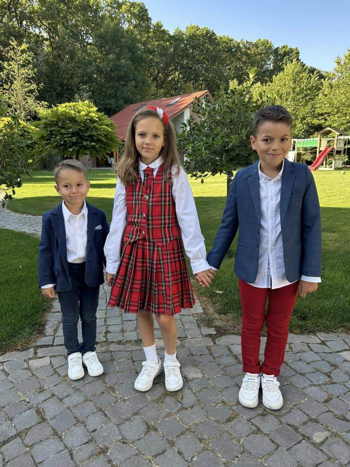 Mirela Vaida, emoții mari în prima zi de școală a celor trei copii. Imagini de colecție cu prezentatoarea de la Acces Direct și familia ei / FOTO